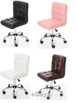 Dining Office Bar Chair Wheels Lift PU Leather Modern Home Stool Charles Jacobs