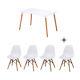 Dining Table And 4x Chairs Eiffel Style Wooden Legs Dining /office /living Room