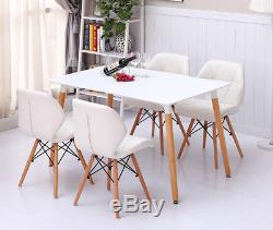 Dining Table and 4x Chairs Eiffel Style Wooden Legs Dining /Office /Living Room