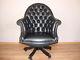 Directors Chesterfield Office Swivel Chair. Brand New! Black Leather! Handmade