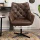 Distressed Tan Pu Leather Swivel Computer Chair Computer Office Leisure Armchair