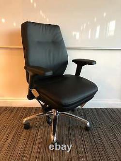 Domino Black Leather Office Chair