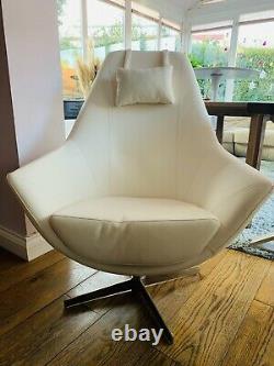 Dwell High Back Swivel Leather Armchair, New. Offers Considered