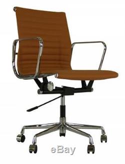 EA117 Leather Eames Style Office Chair in Orange Tan