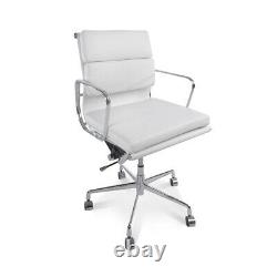 EA217 EA219 Aluminium Office Chair Low High Back SoftPad Genuine Italian Leather