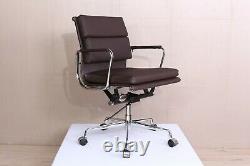 EA217 EA219 Aluminium Office Chair Low High Back SoftPad Genuine Italian Leather