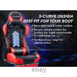 ELFORDSON Gaming Chair Office Executive Racing Seat PU Leather REGAN Red