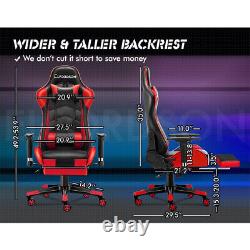 ELFORDSON Gaming Chair Office Executive Racing Seat PU Leather REGAN Red
