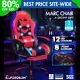 Elfordson Gaming Office Chair 12 Rgb Led Massage Computer Seat Footrest Red