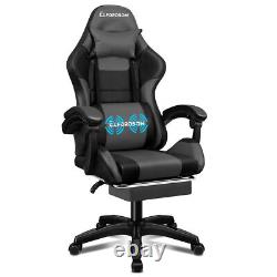 ELFORDSON Gaming Office Chair Extra Large Pillow Racing Executive Footrest Seat