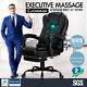 Elfordson Massage Office Chair With Footrest Executive Gaming Seat Pu Leather