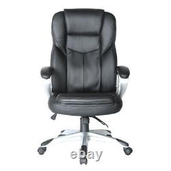 EXECUTIVE Office Chair Bonded Real Leather + PU Padded Swivel Computer Seat