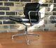 Eames Ea 208 Soft Pad Chair With New Leather Herman Miller Original