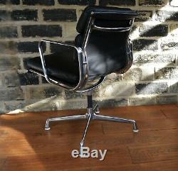 Eames EA 208 Soft Pad Chair with New Leather Herman Miller Original
