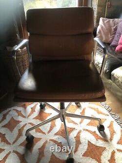 Eames Leather Office Chair Chrome Base