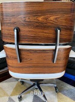 Eames Lounge Repro Office / Gaming Chair White Leather & Palisander UNIQUE