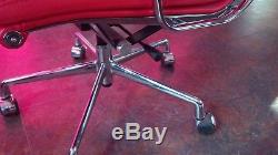 Eames Office Chair EA219 Red Chrome / High back / Leather / Super condition