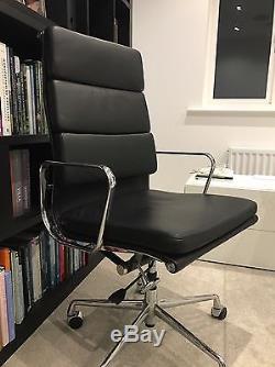 Eames Office Reproduction Chair EA219 high back Soft Pad Black Leather
