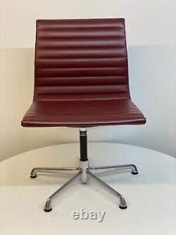 Eames Original ICF Aluminium Medium Back, Leather Office Chair