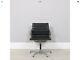Eames Original Icf Ea108 Aluminium Medium Back, Black Leather Office Chair