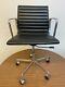 Eames Original Icf Ea117 Aluminium Medium Back, Black Leather Office Chair