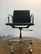 Eames Original Icf Ea117 Aluminium Medium Back, Black Leather Office Chair