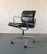 Eames Softpad Vitra Office Chair, Swivel Black Leather Vintage Retro Herman Mill