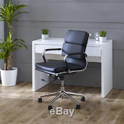 Eames Style Black Leather Medium Back Office Chair 9002B-Hawkes-Medium-Back