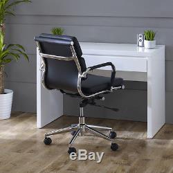 Eames Style Black Leather Medium Back Office Chair 9002B-Hawkes-Medium-Back