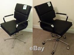 Eames Style Black Soft Pad Office Chair faux Leather low back Boardroom chairs