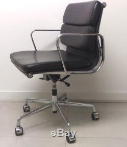 Eames Style EA217 soft pad office chair Black Full Aniline Italian Leather