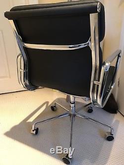 Eames Style EA217 soft pad office chair Black Full Aniline Italian Leather