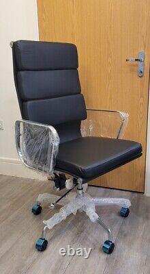 Eames Style EA219 Office Chair Black Leather FREE DELIVERY