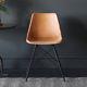 Eames Style Leather Dining / Office Chair Tan Seat-black Leg