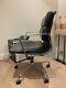 Eames Style Office Chair Black Leather And Chrome Swivel And Lean