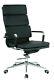 Eames Style Office Swivel Chair Black Faux Leather