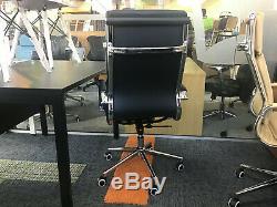 Eames Style Office Swivel CHair Black faux leather