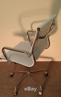 Eames Style Ribbed Black or White Office Chair Leather Swivel Computer chairs