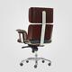 Eams Office Chair Brown Real Leather Walnut Swivel Up And Down Tilt In Stock