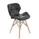Eiffel Dining Chairs Wooden Legs Faux Leather Padded Seat Home Office Shop