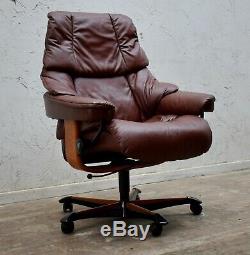 Ekornes Stressless Reno Executive Leather Swivel Reclining Office/desk Chair