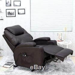 Electric Heated Leather Massage Recliner Chair Sofa Gaming Home Office Armchair