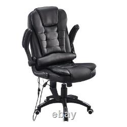 Electric Massage Chair 6 Point Kneading Massage PU Leather Swivel Office Chair