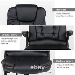 Electric Massage Office Chair Recline Faux Leather Swivel Lift High Back Chair