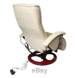 Electric Reclining Artificial Leather Massage Chair Office Armchair Cream/Black