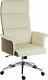 Elegance High Back Cream Leather Executive Home Office Swivel Computer Chair