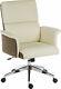 Elegance Medium Back Cream Leather Executive Home Office Swivel Computer Chair