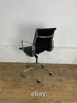 Elite Enna Eames Inspired Black Leather/Chrome Office Swivel Chair