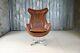 Enterprise Aviator Leather Swivel Egg Chair Tan Brown Leather Home Office