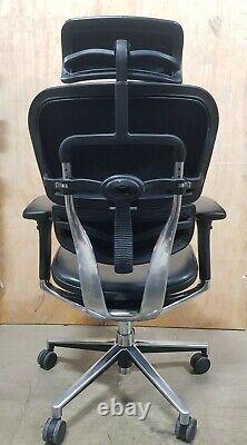 Ergohuman Black Leather Task Chair Headrest Arms Computer Home Office Ergonomic